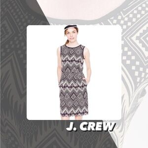 EUC J. Crew Diamond Ikat Pattern Dress